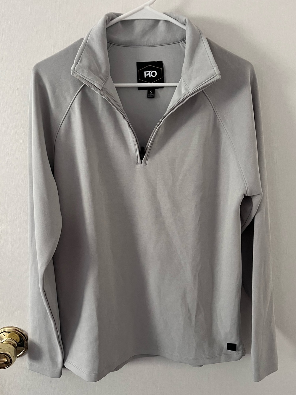 PTO Maxwell Quarter Zip Sweater Light Gray Men’s Size Small